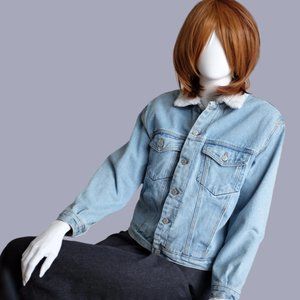Brandy Melville John Galt oversized Sherpa Lined Denim Jacket